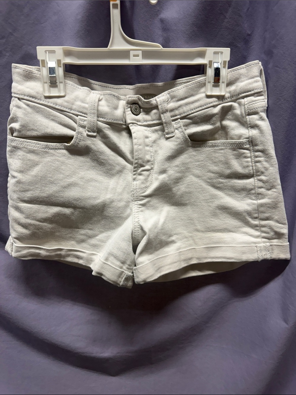 Old Navy White Denim Cuffed Jean Shorts